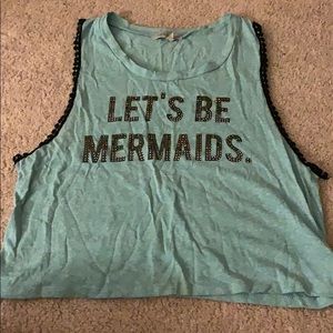 Let’s Be Mermaids cropped tank